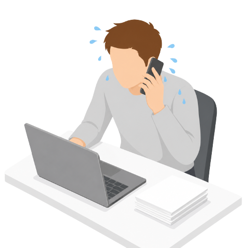 専任担当者がいない中でISMS準備を兼務する担当者のイメージ